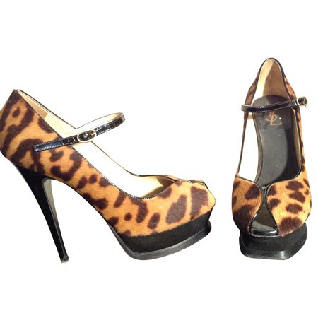 leopard print ysl heels|Saint Laurent Pumps .